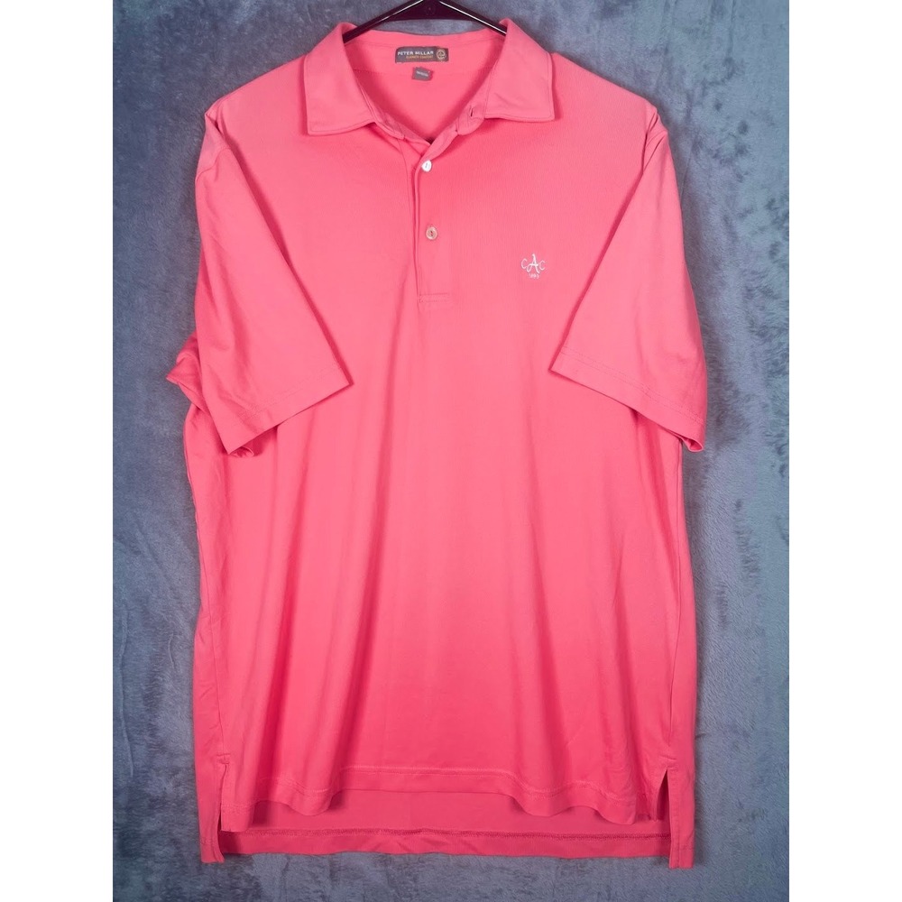 Peter Millar Summer Comfort Austin Country Club Men's Polo Shirt Red Size Large